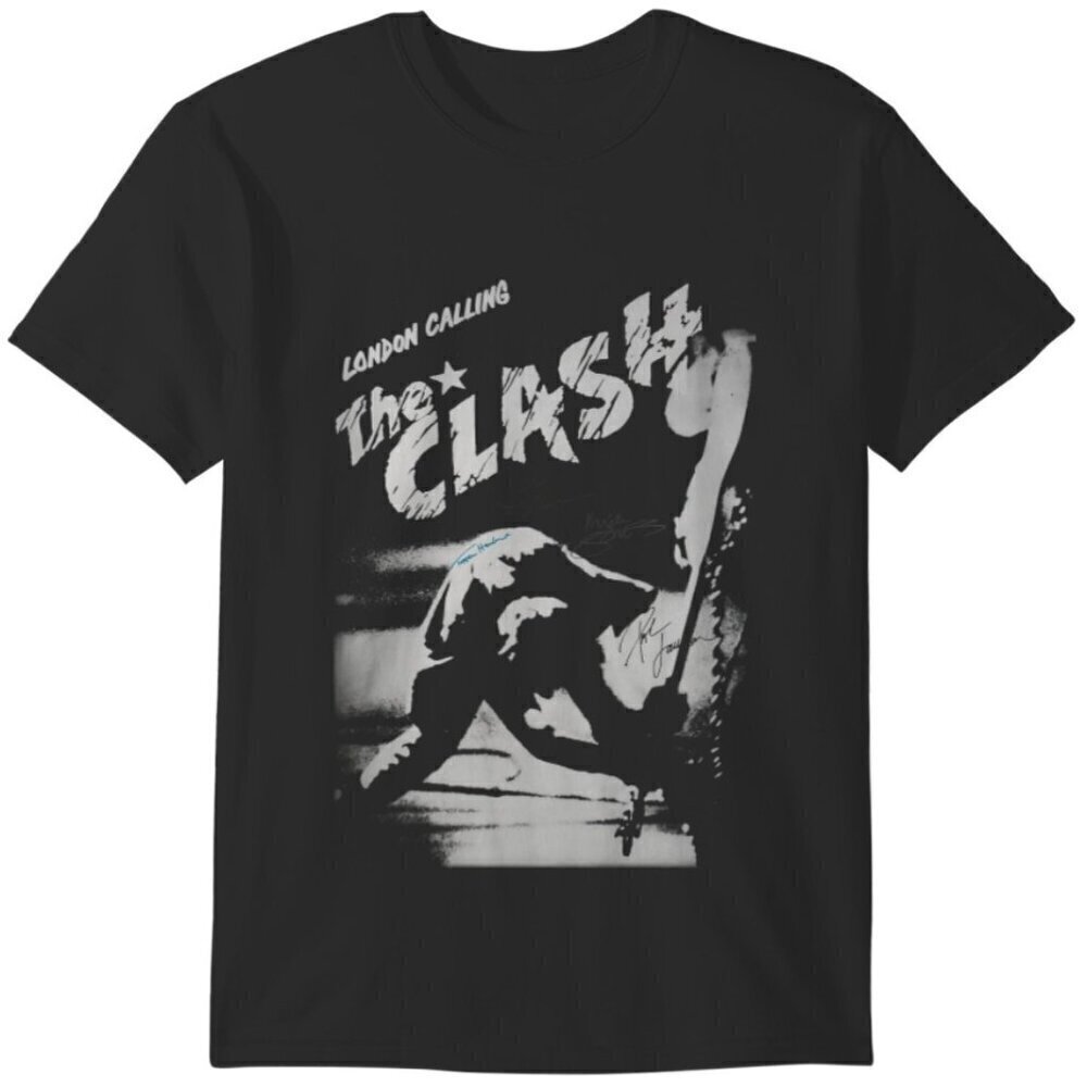 The Clash London Calling Graphic T-Shirt Punk Rock Band Music Fan Casual Tee .